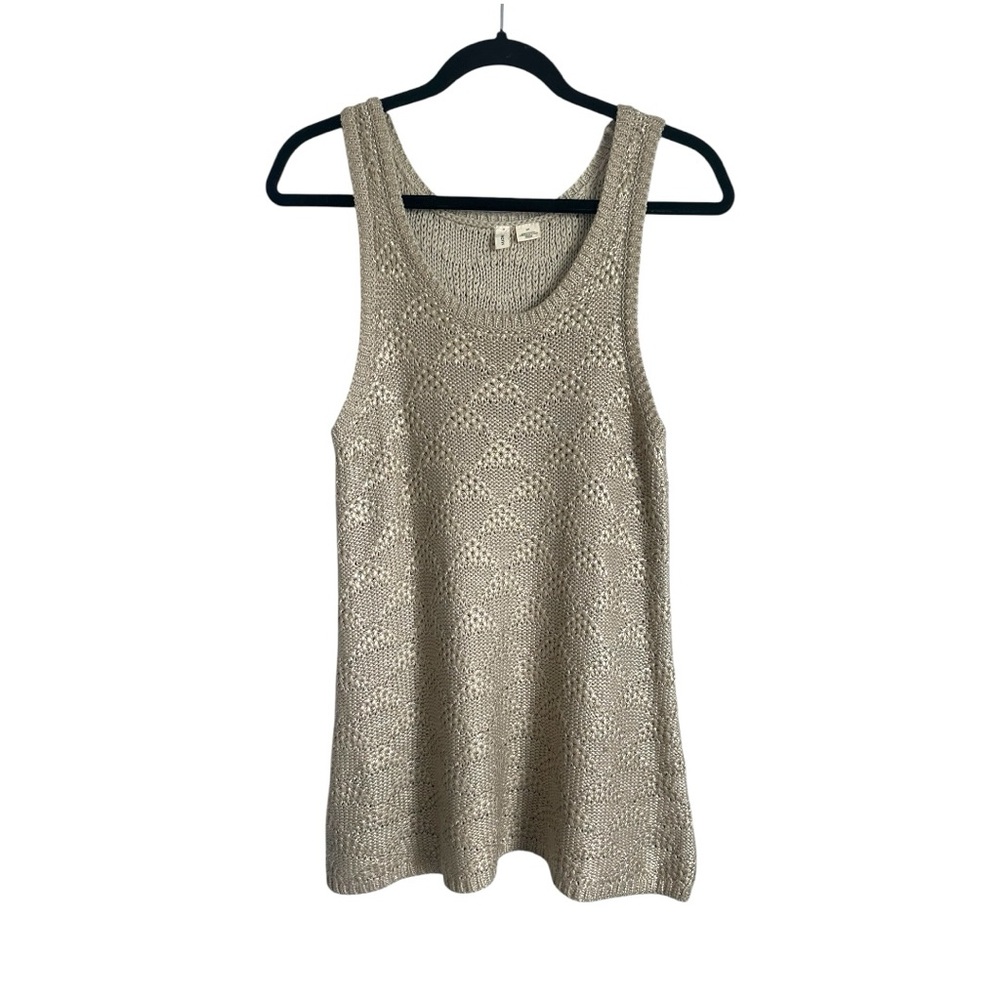 Anthropologie Moth Sana Knit Gold Foil Top